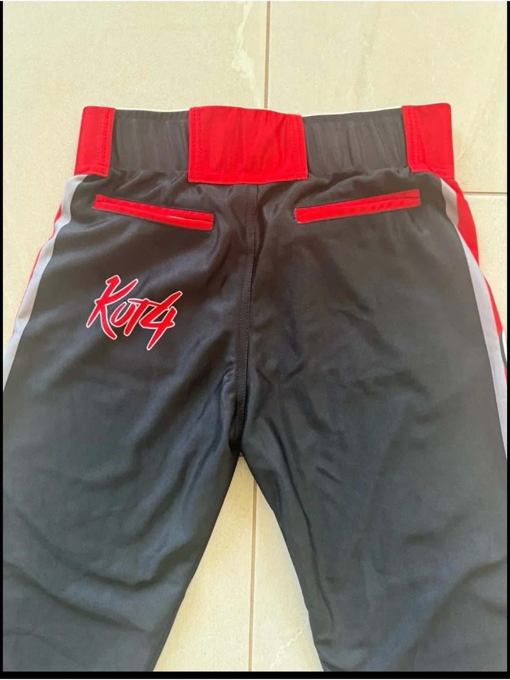 Kut4 Sports Sandlot Legends Baseball Pants Adult M Black Red Athletic Uniform